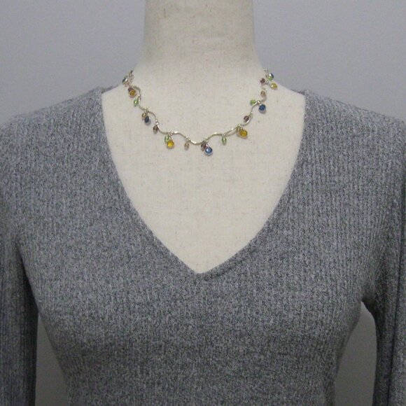 WHBM Ruffled Cuff Long Sleeve Stretch Knit Top sz XS Gray - Picture 2 of 10